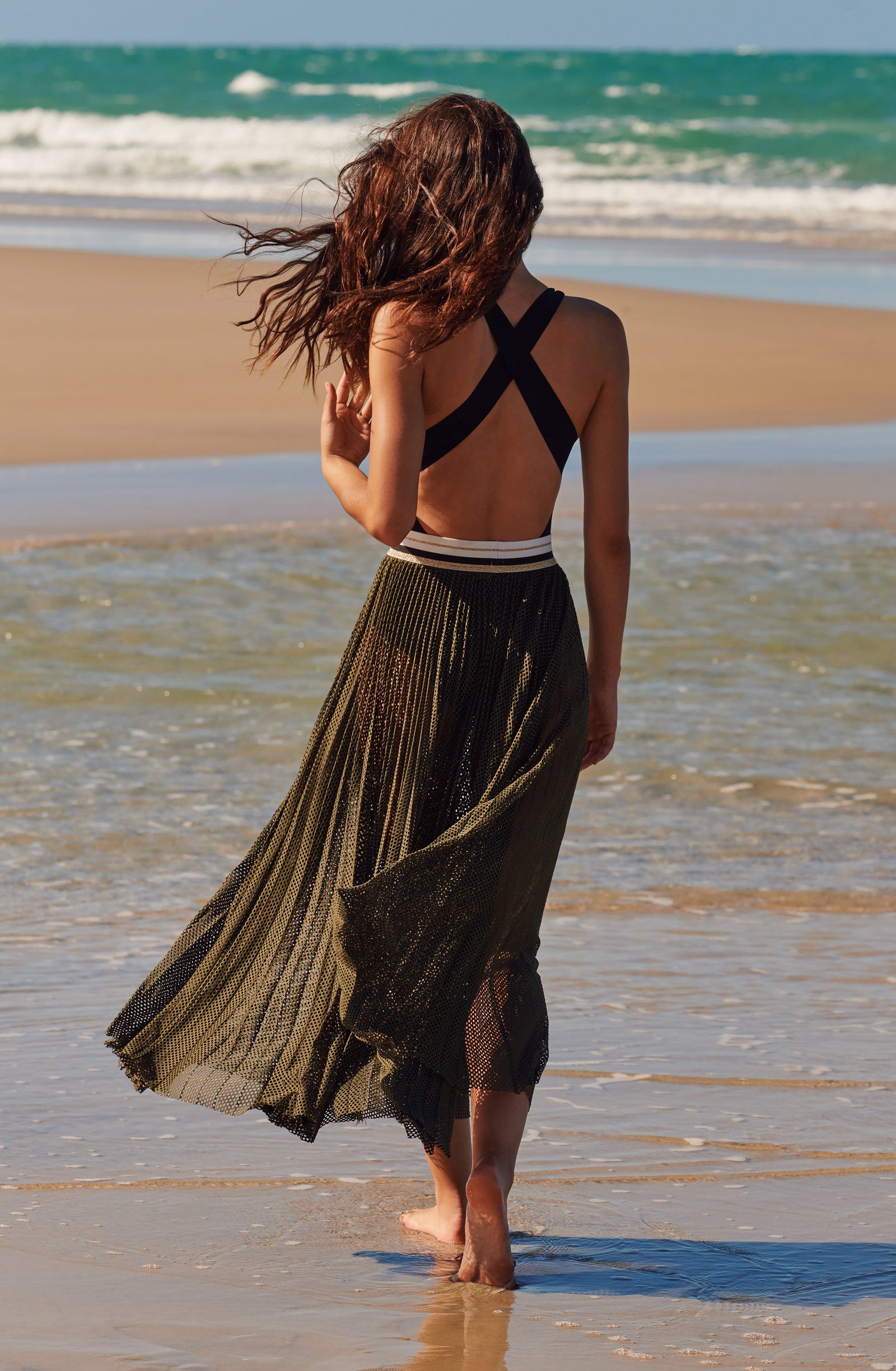 capri Maillot de bain une pièce croisé dos noir