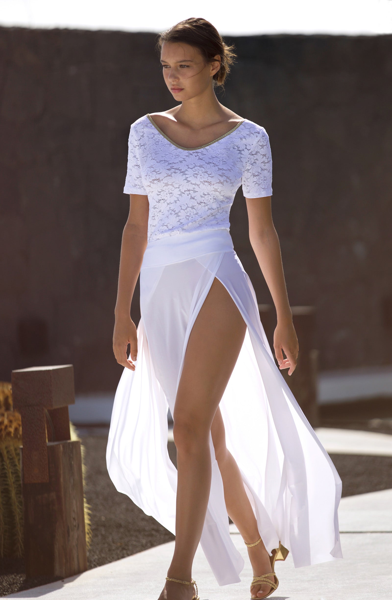 jax Jupe longue fendue blanche