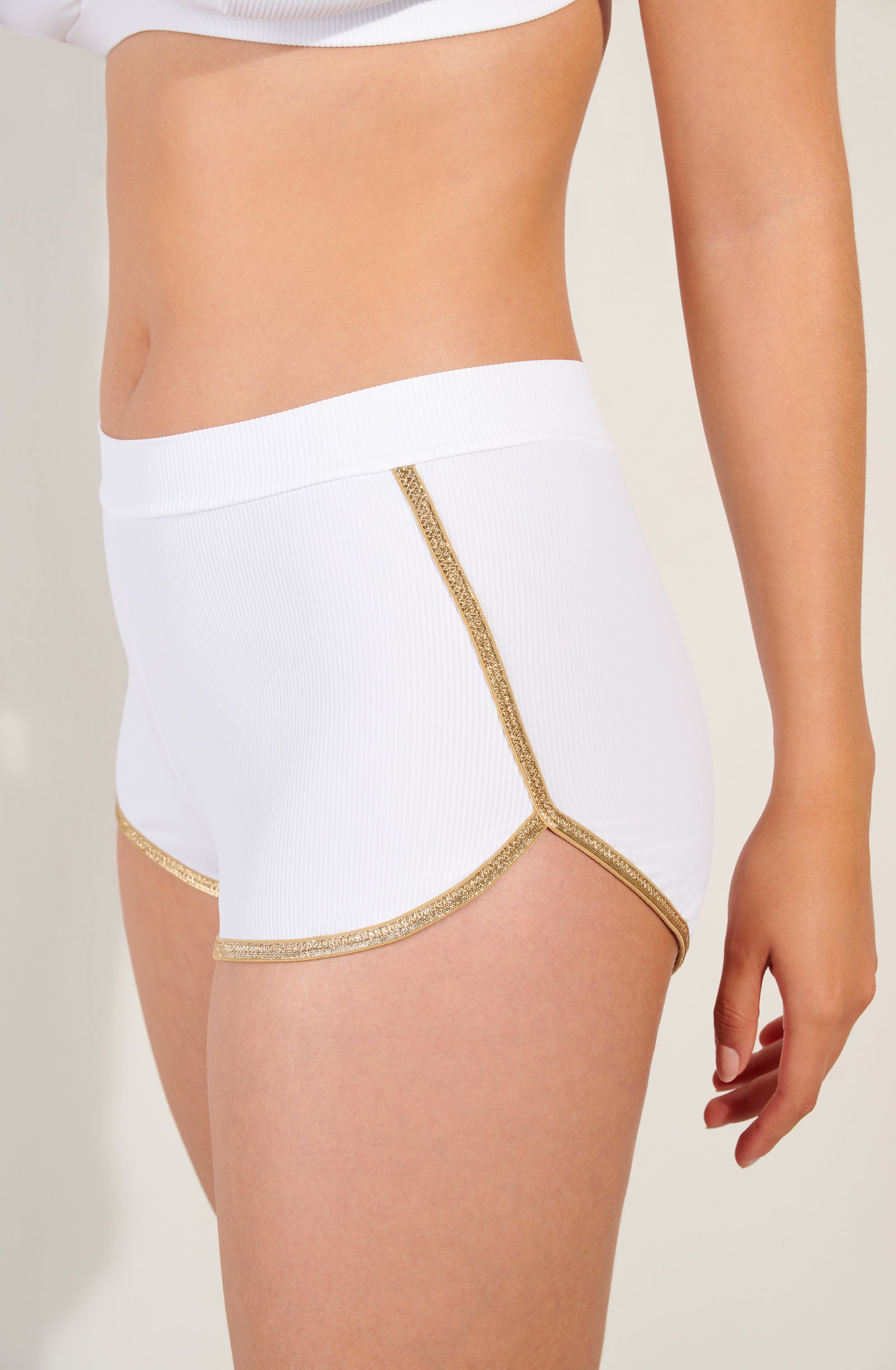 stina Mini-short côtelé blanc