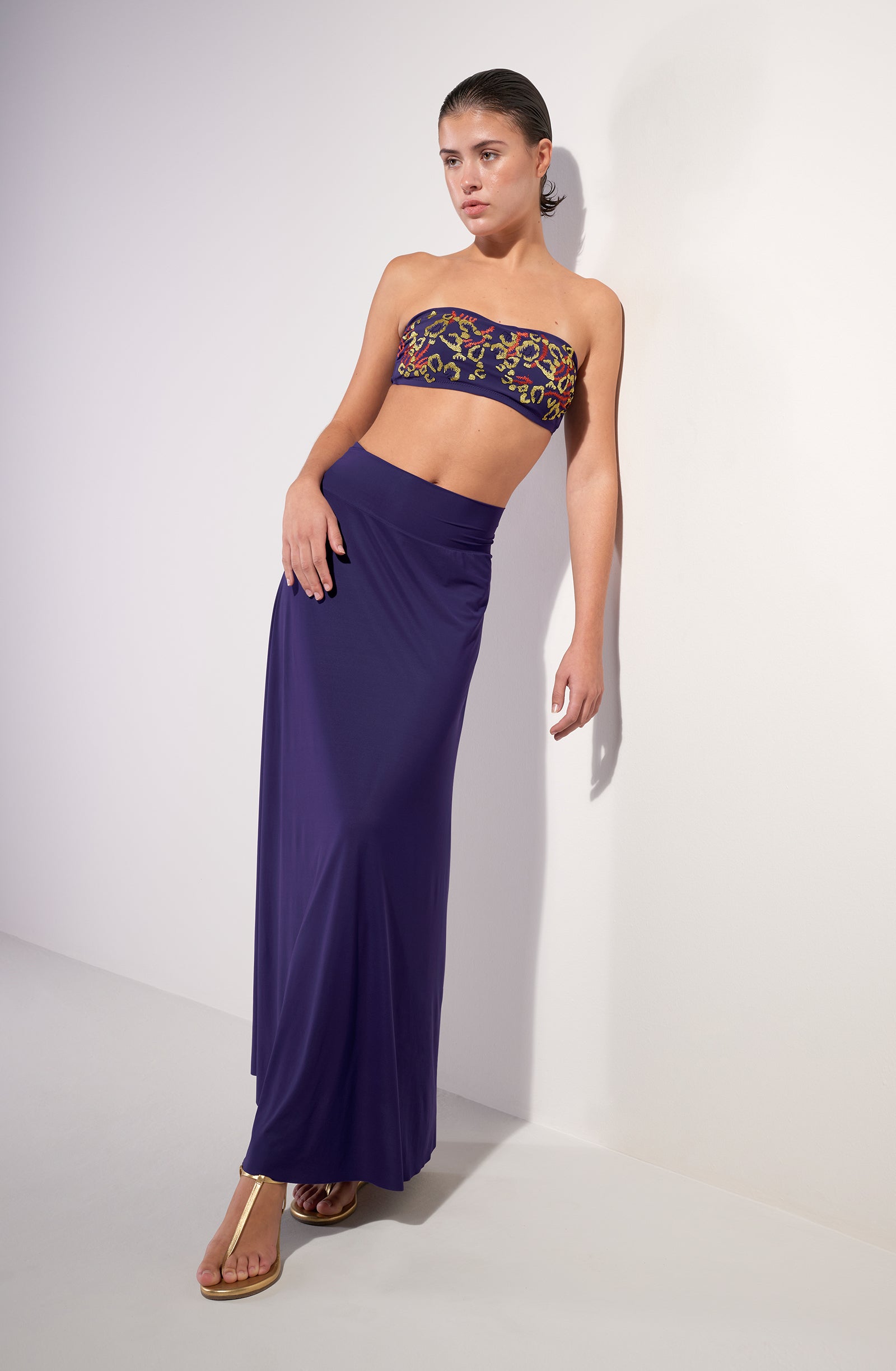 jaya jupe longue en voile leger purple