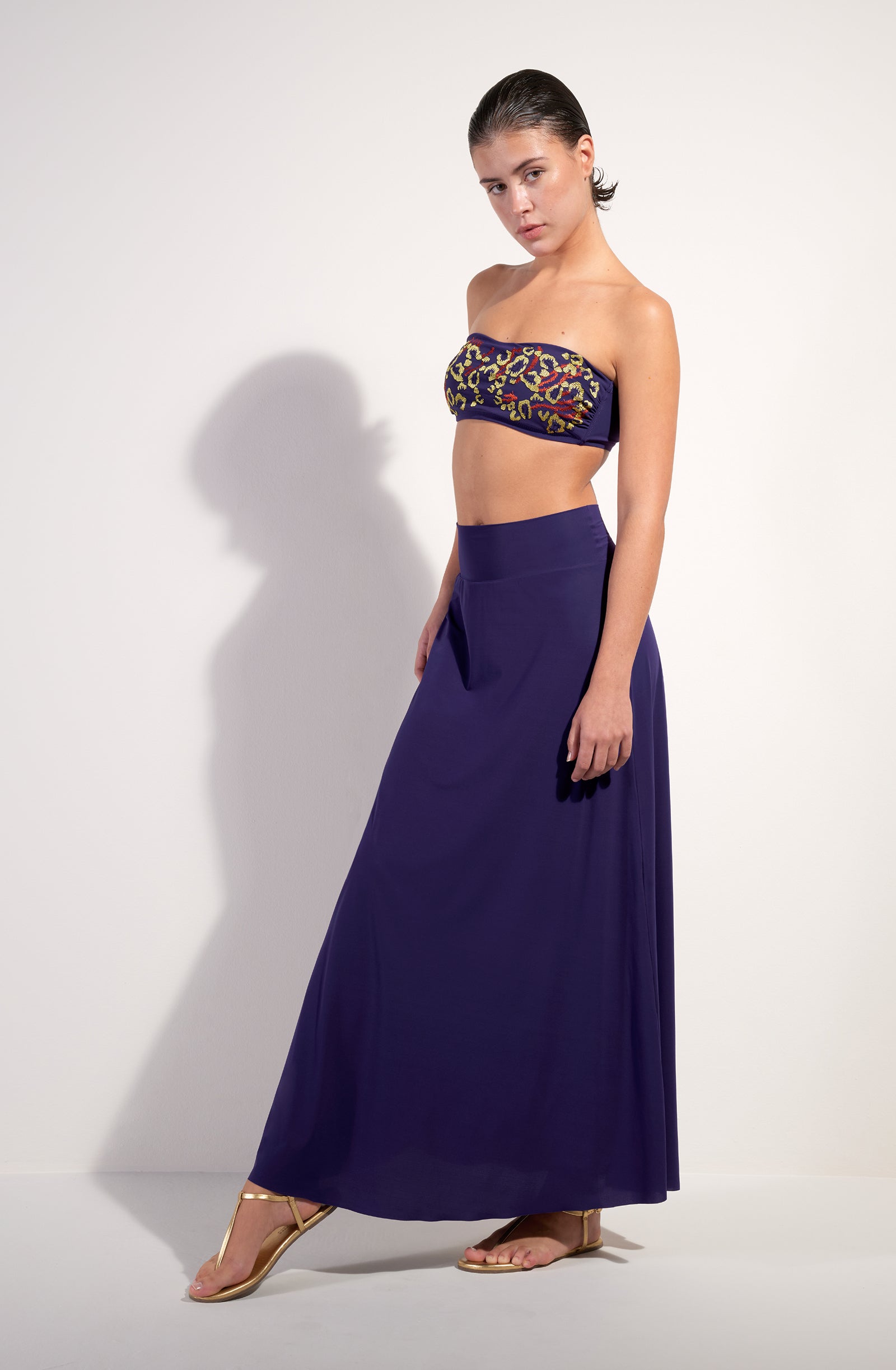 jaya jupe longue en voile leger purple