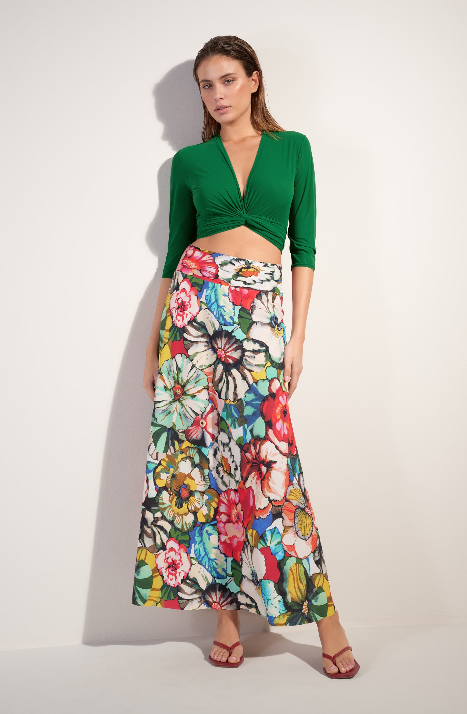 luiza haut cache coeur jade a manches longues