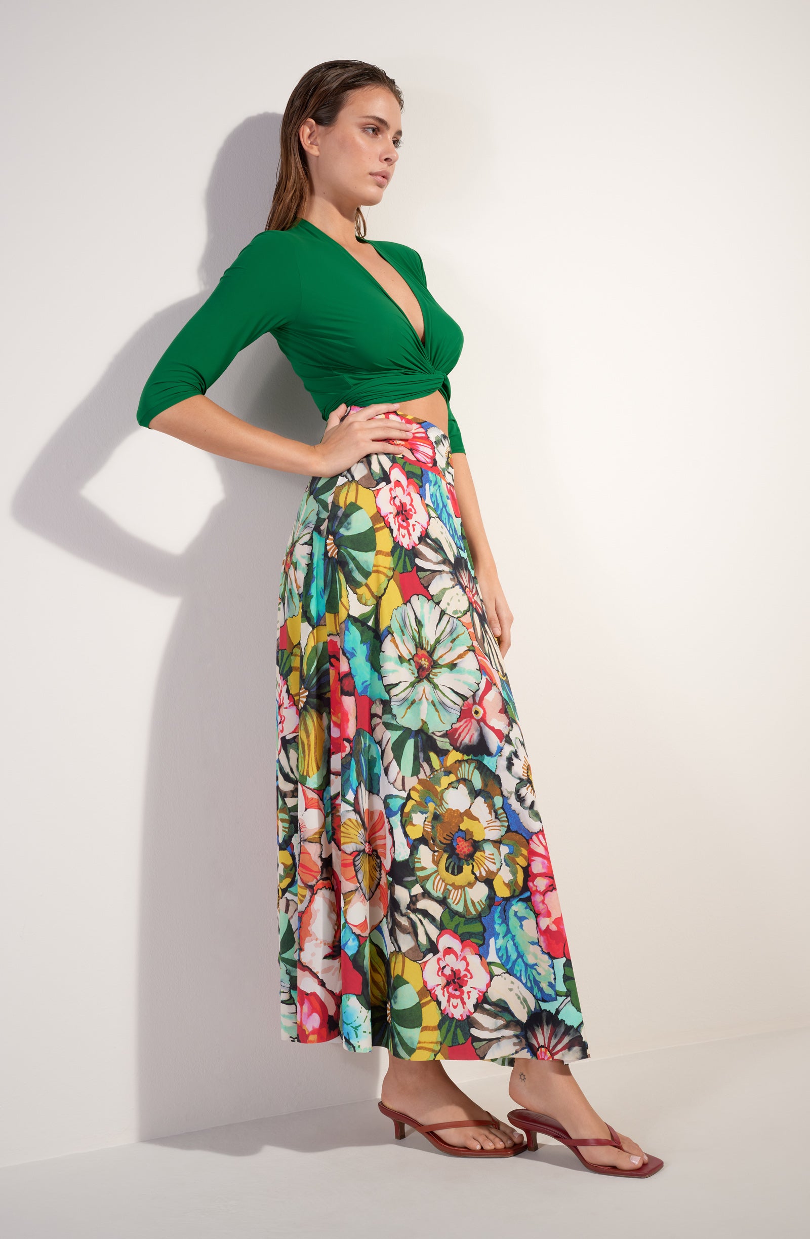 luiza haut cache coeur jade a manches longues