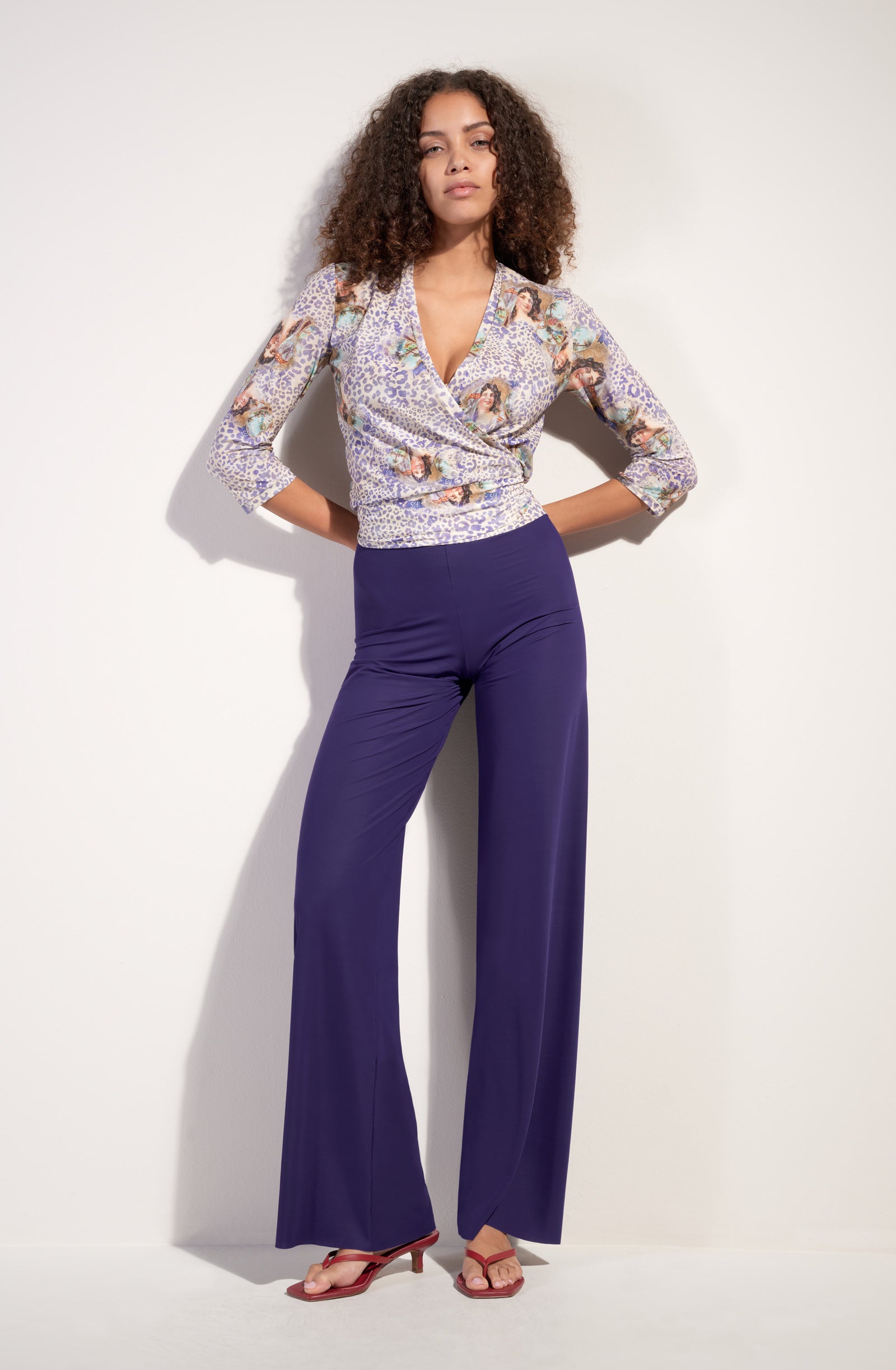 myla pantalon ample en voile leger purple