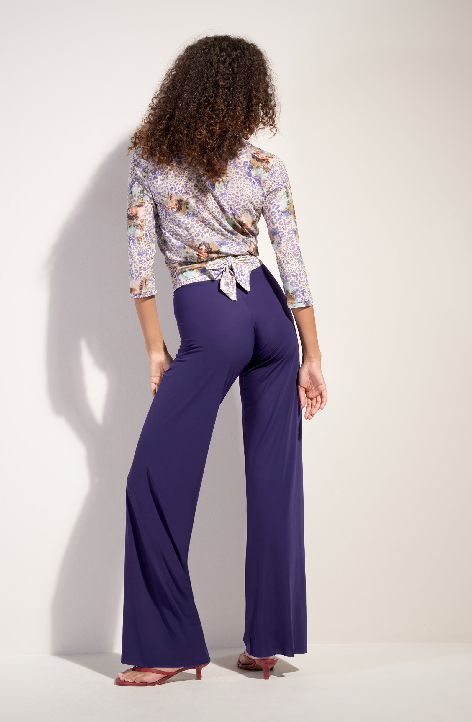 myla pantalon ample en voile leger purple