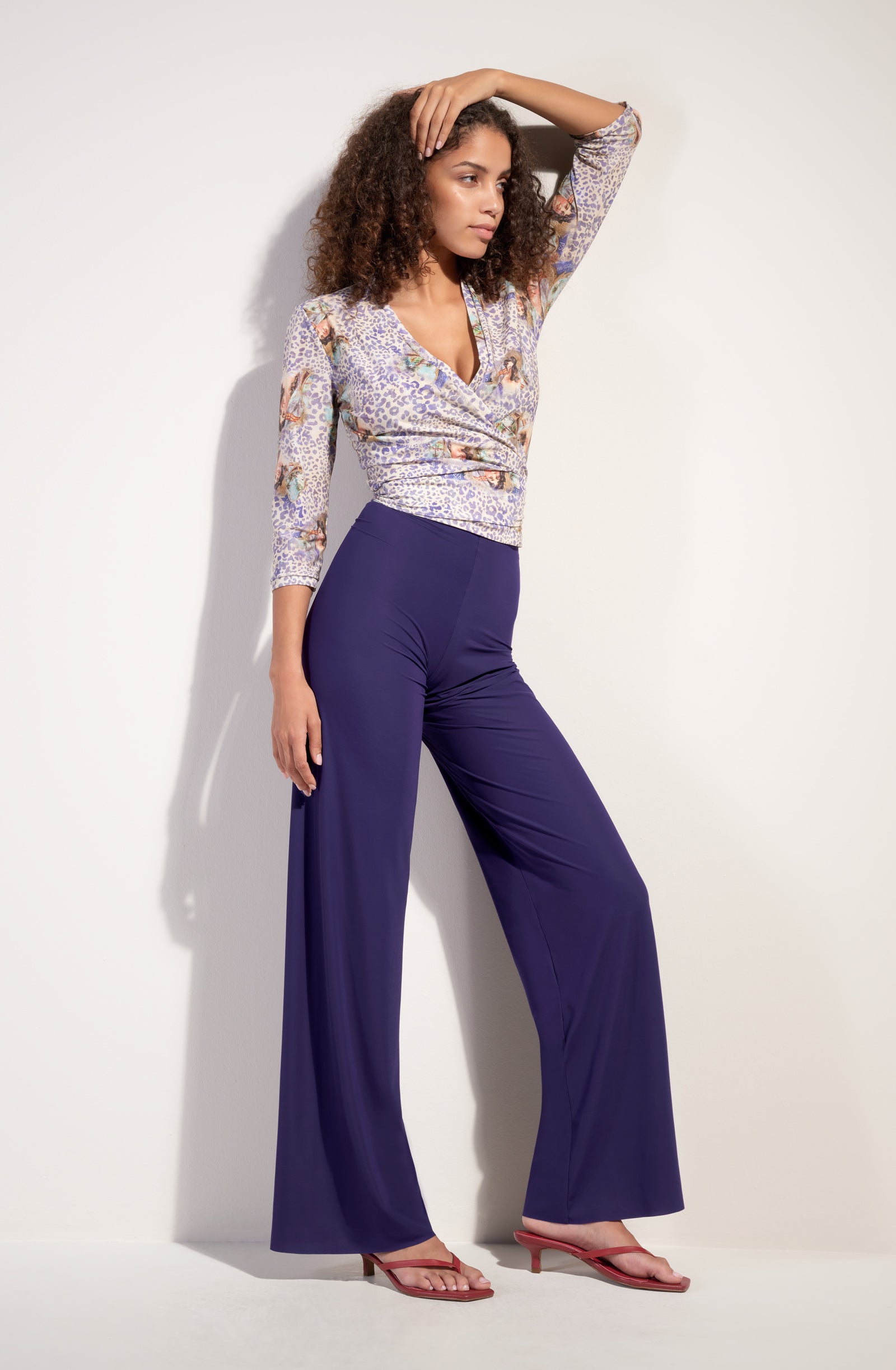 myla pantalon ample en voile leger purple