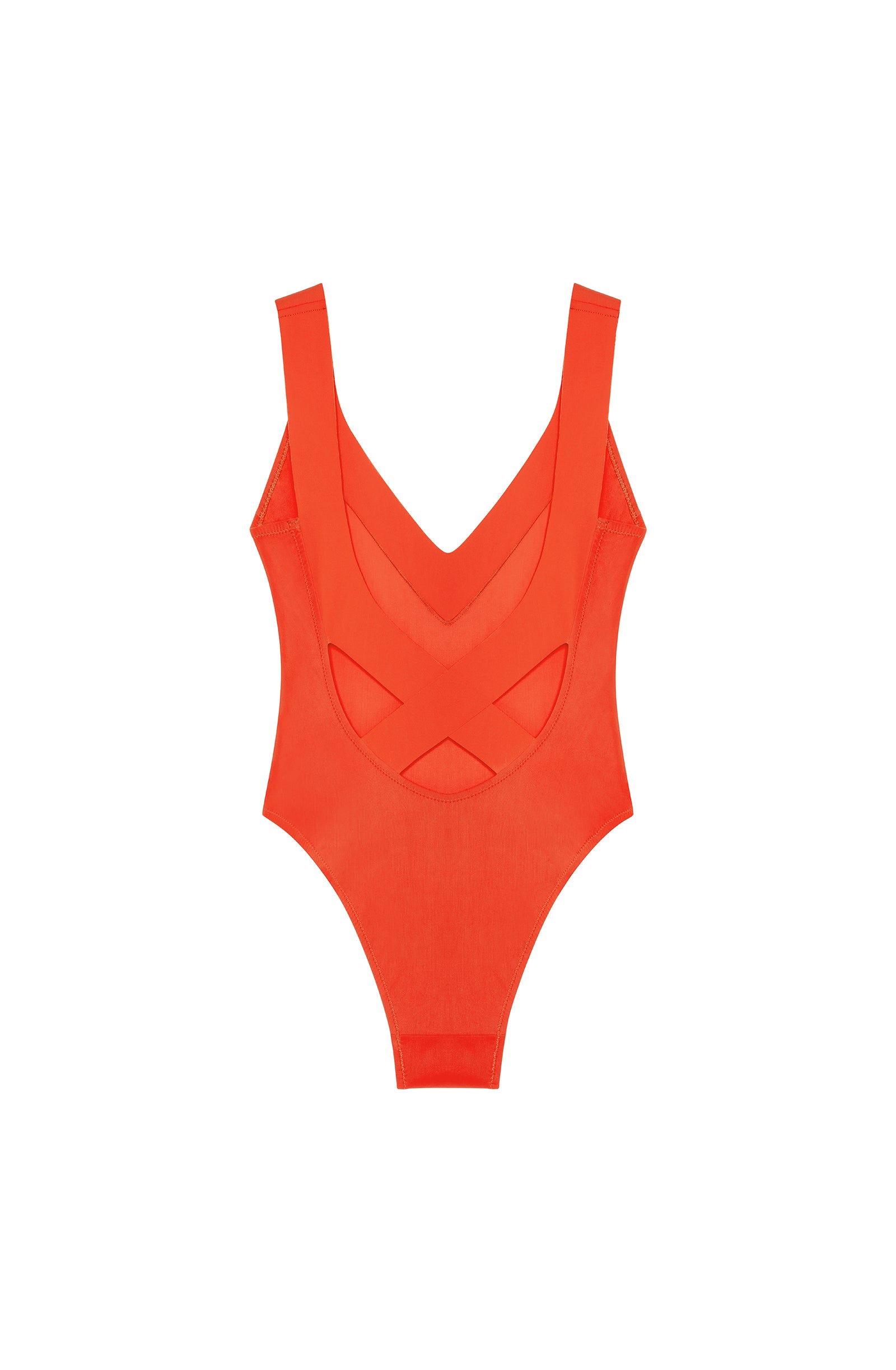 yao maillot de bain une piece echancre et dos nu orange