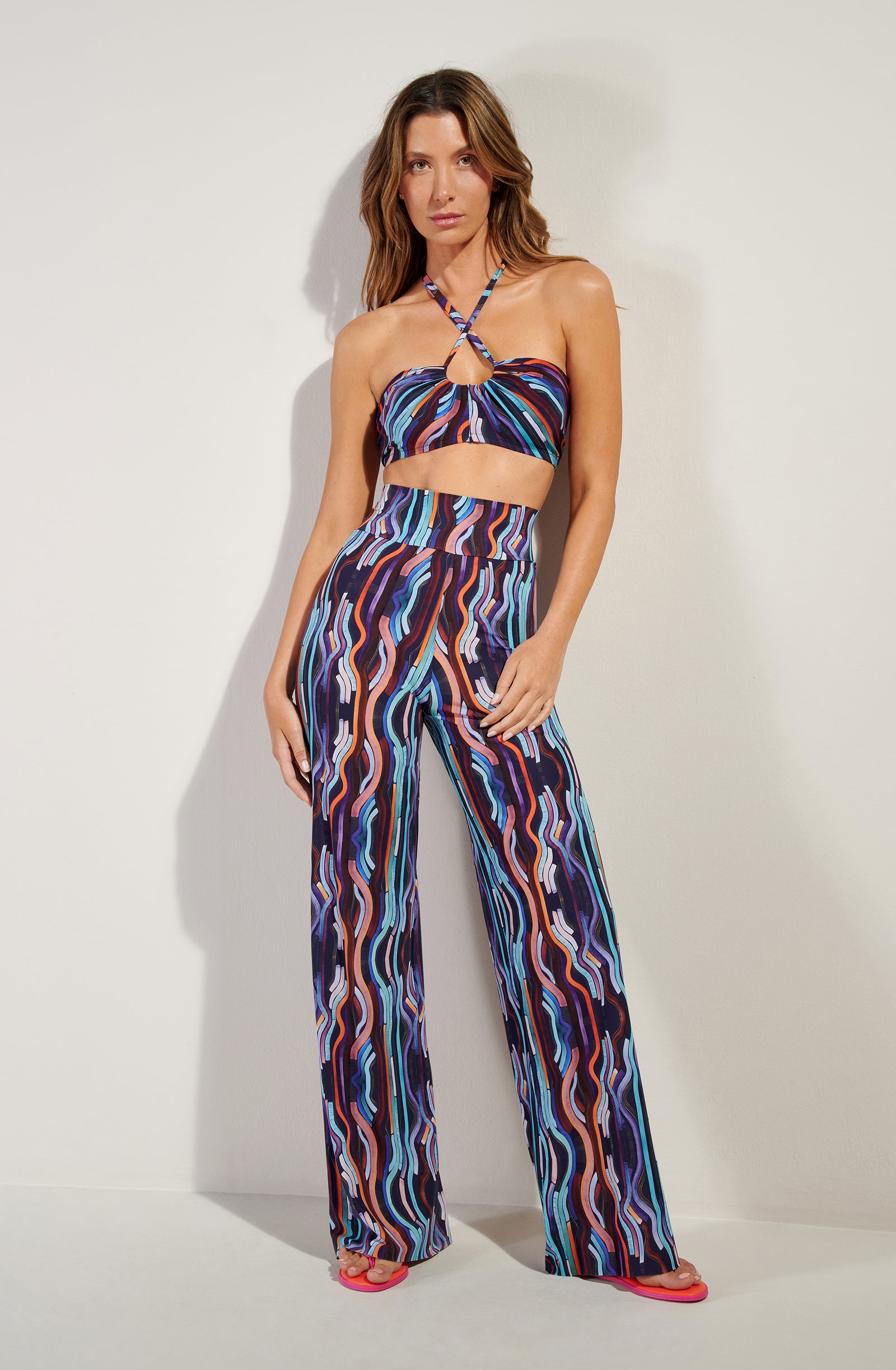 patie Pantalon fluide imprimé NEON