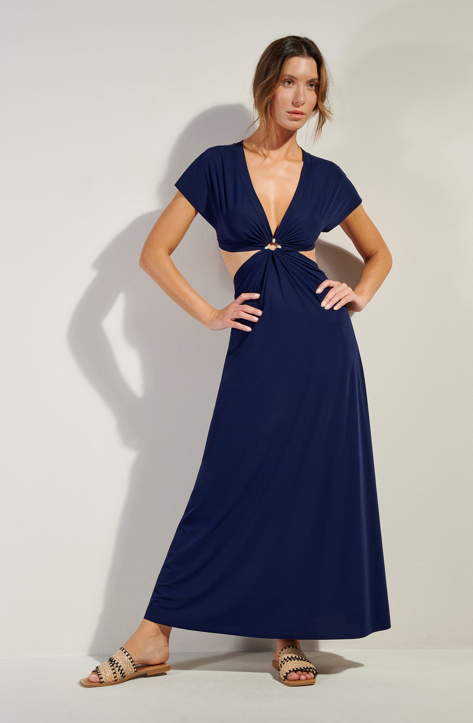 rislene navy flared maxi dress - Pain de Sucre rislene navy flared maxi dress - Pain de Sucre