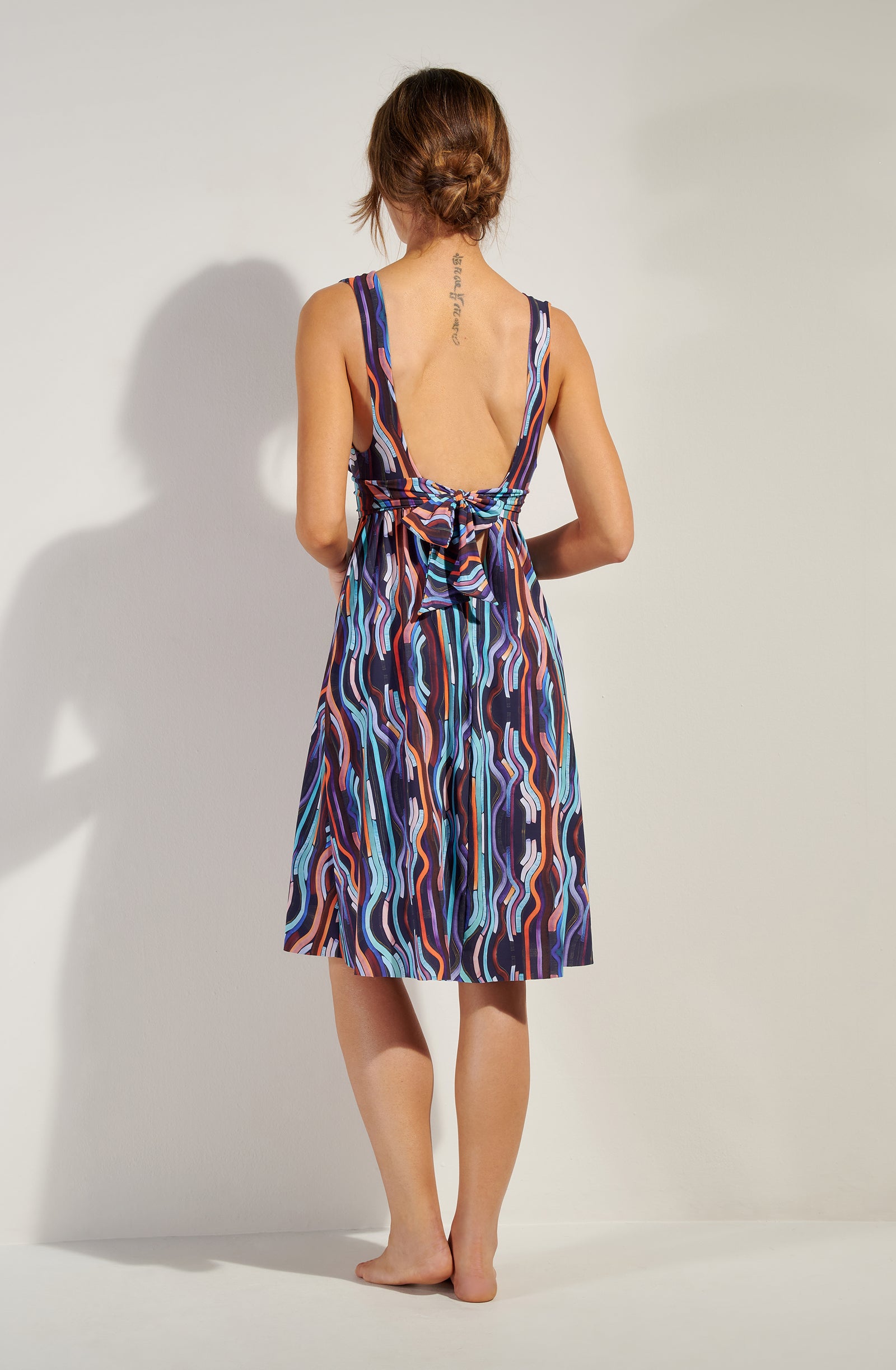 roma Robe ample sans manches imprimé NEON