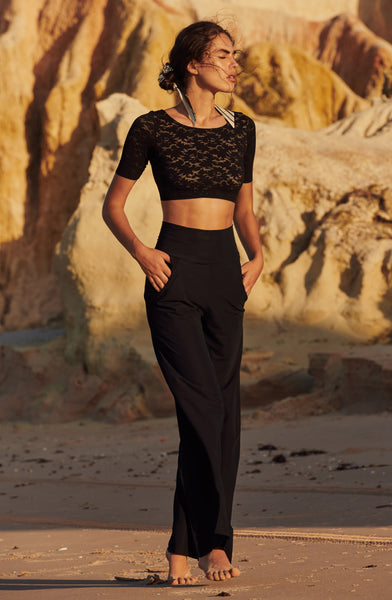 Crop Top Top Noir Dos Nu Kalliope Noir Pain De Sucre