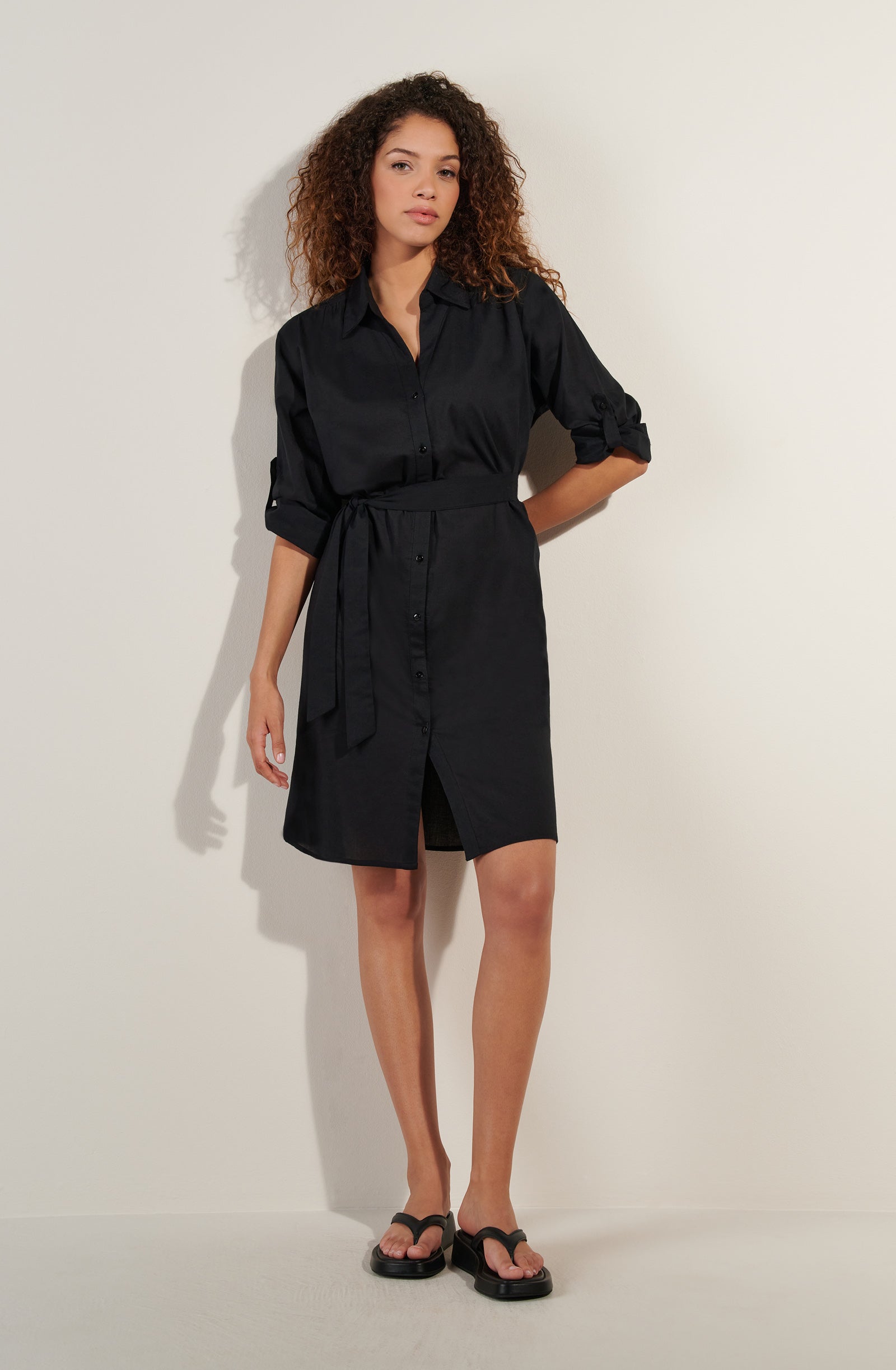 Pain Ripped Robe cassandre robe chemise noire - Pain de Sucre