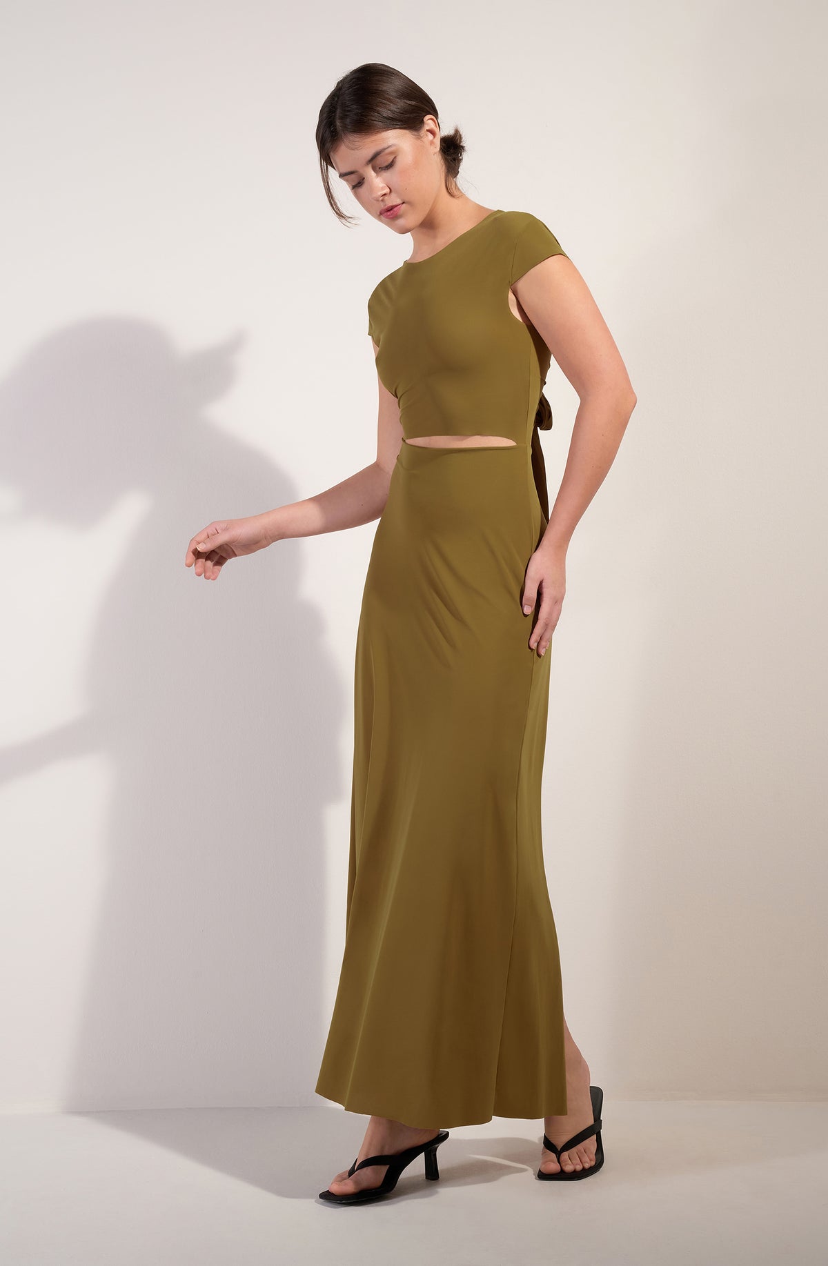 Pain Ripped Robe kolil robe longue bronze découpe cropped - Pain de Sucre