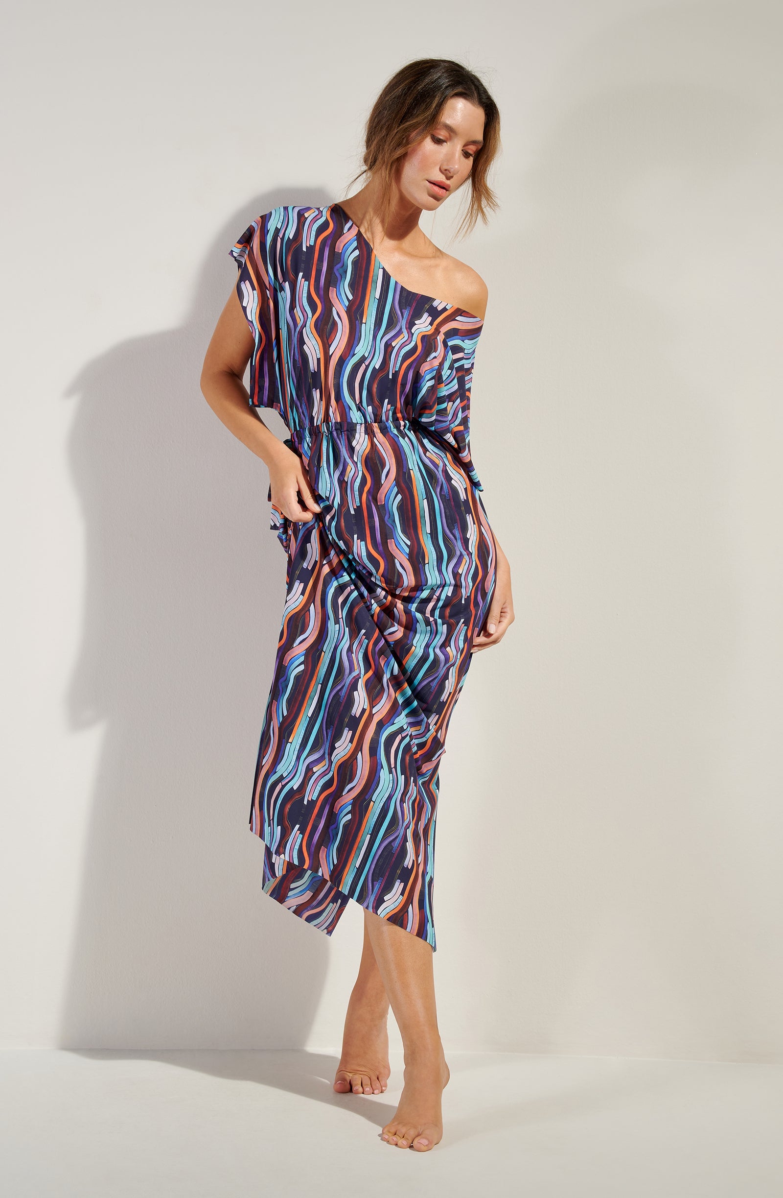 randa Robe tunique longue imprimé NEON