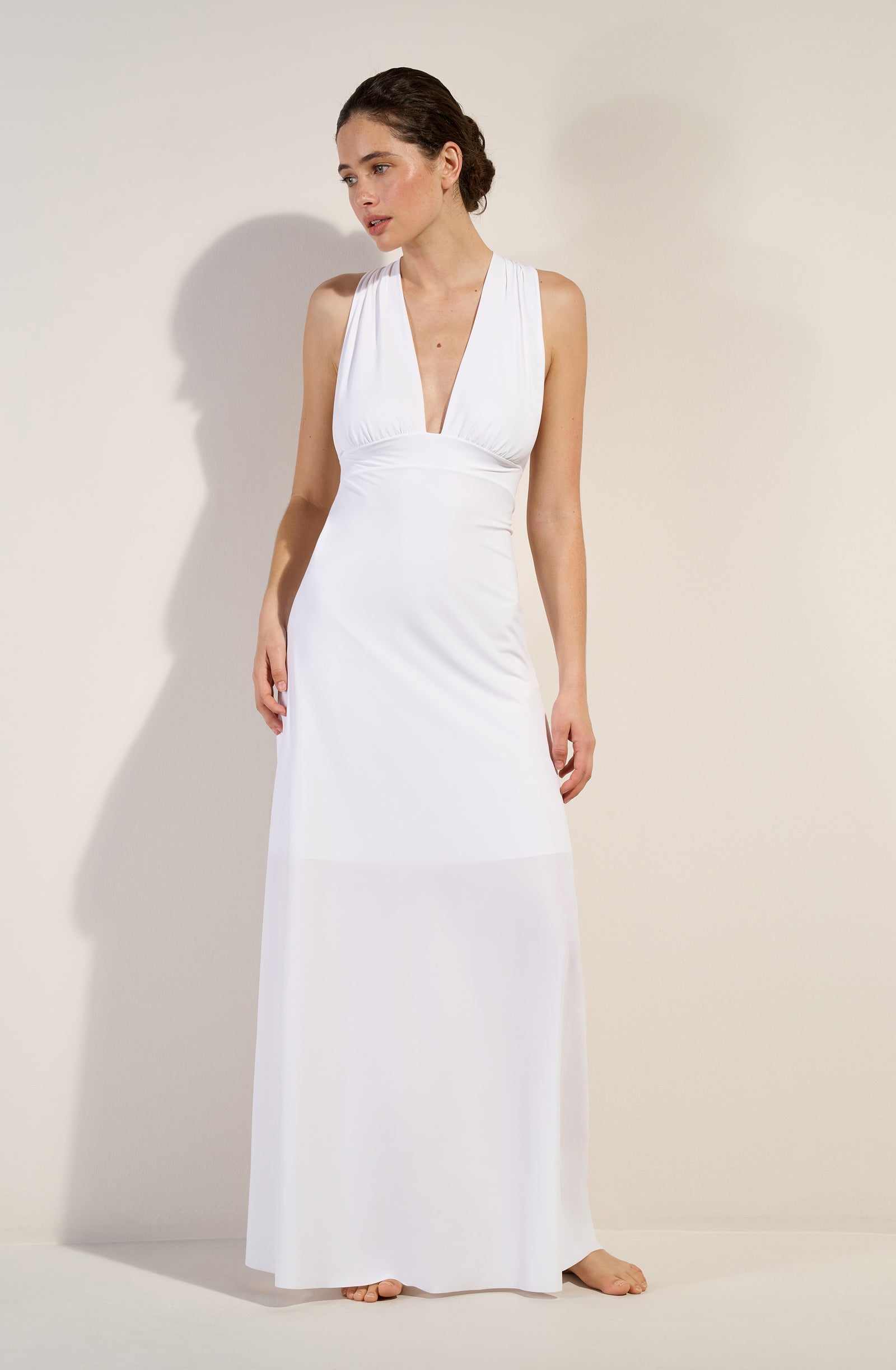 reena robe longue évasée blanche - Pain de Sucre