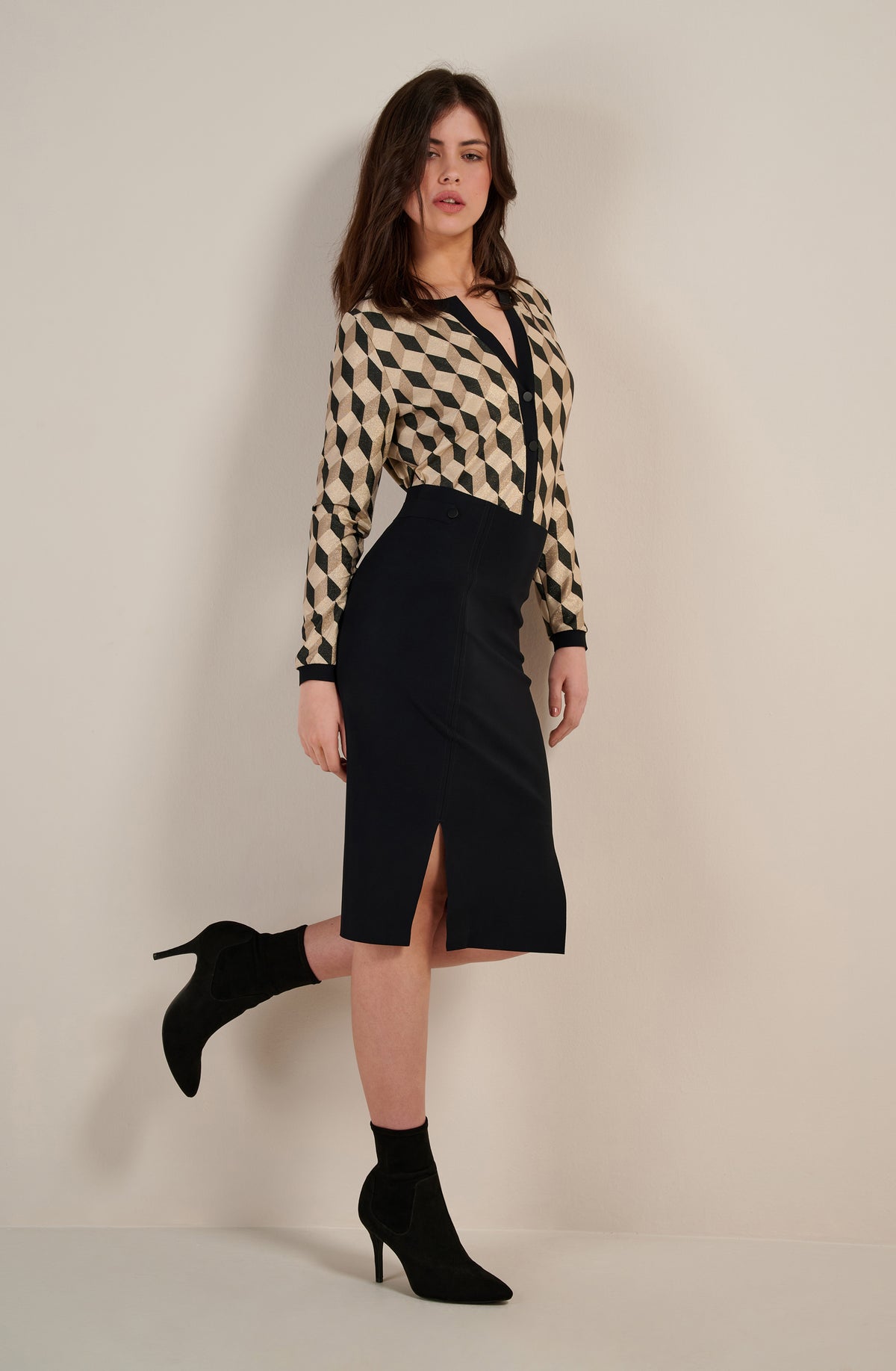 carlyn Gilet droit imprimé en maille