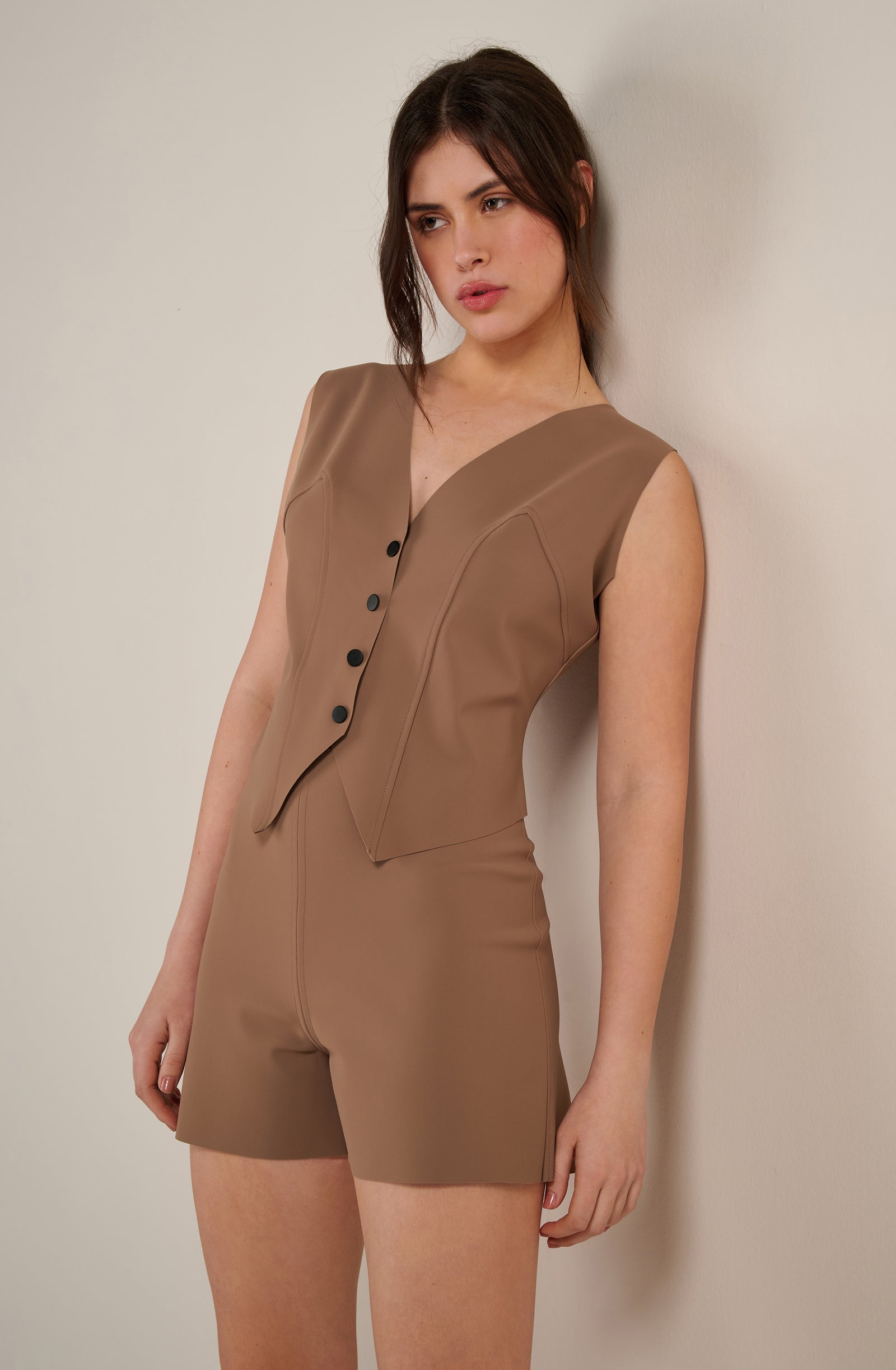 garry Gilet taupe sans manches