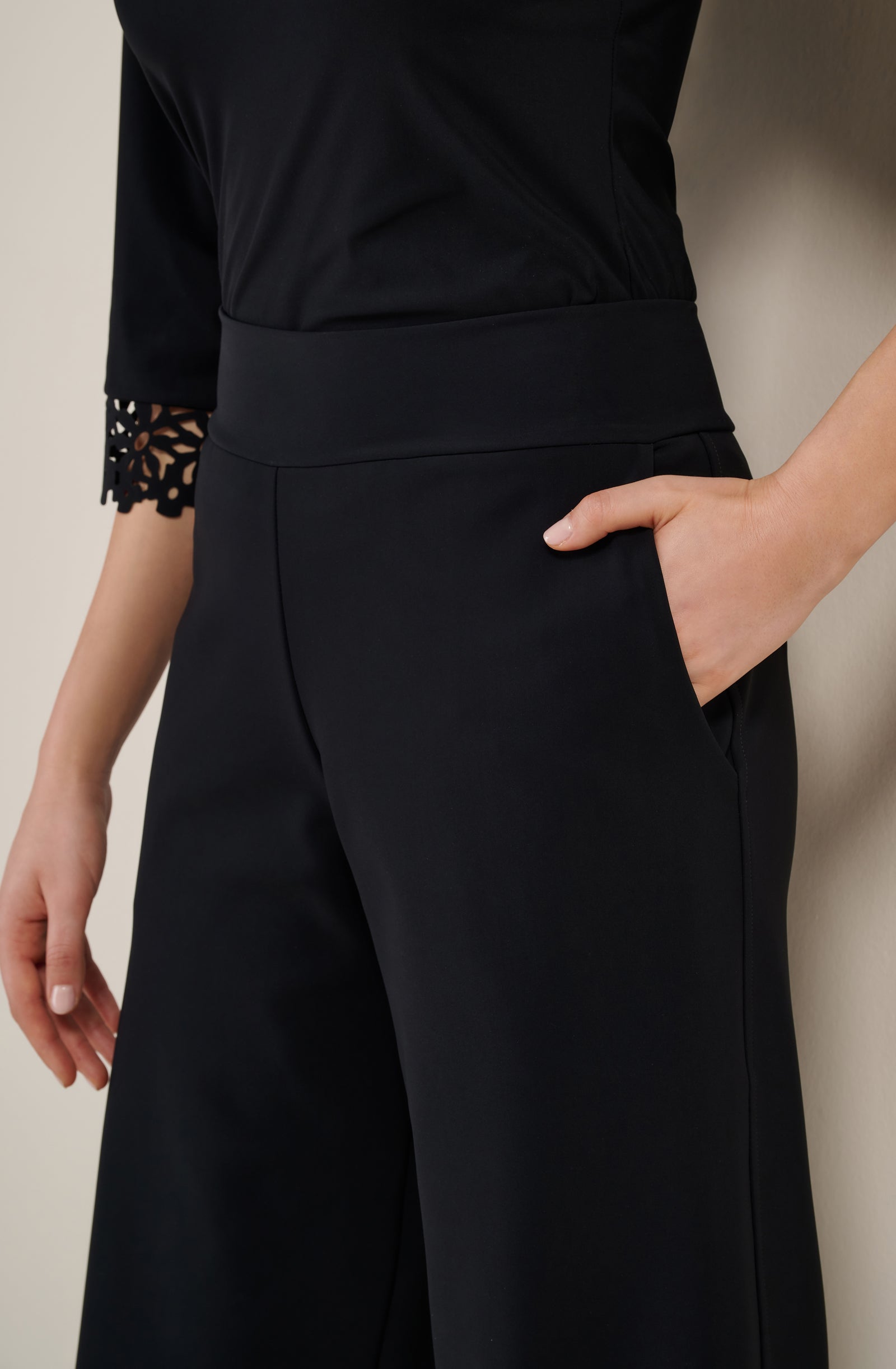 panty Pantalon large taille haute noir
