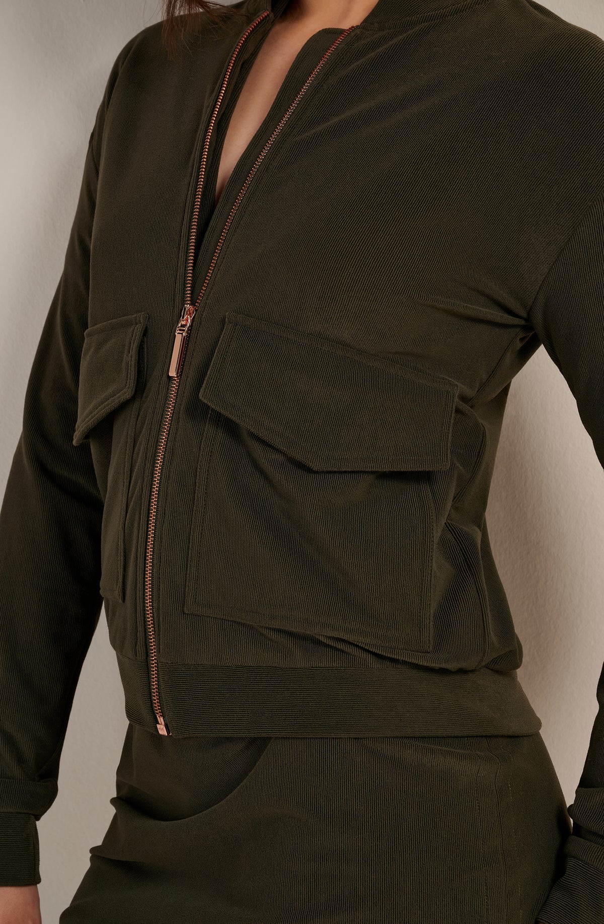 vaea bomber kaki en velours cotele