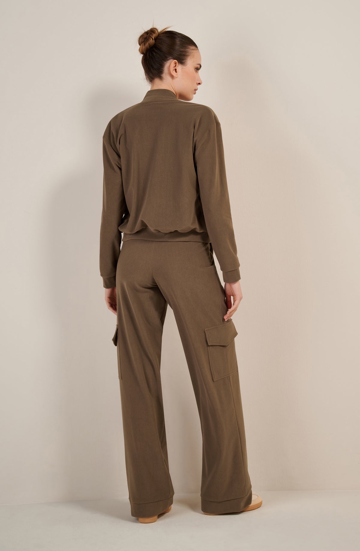 vaea bomber taupe en velours cotele
