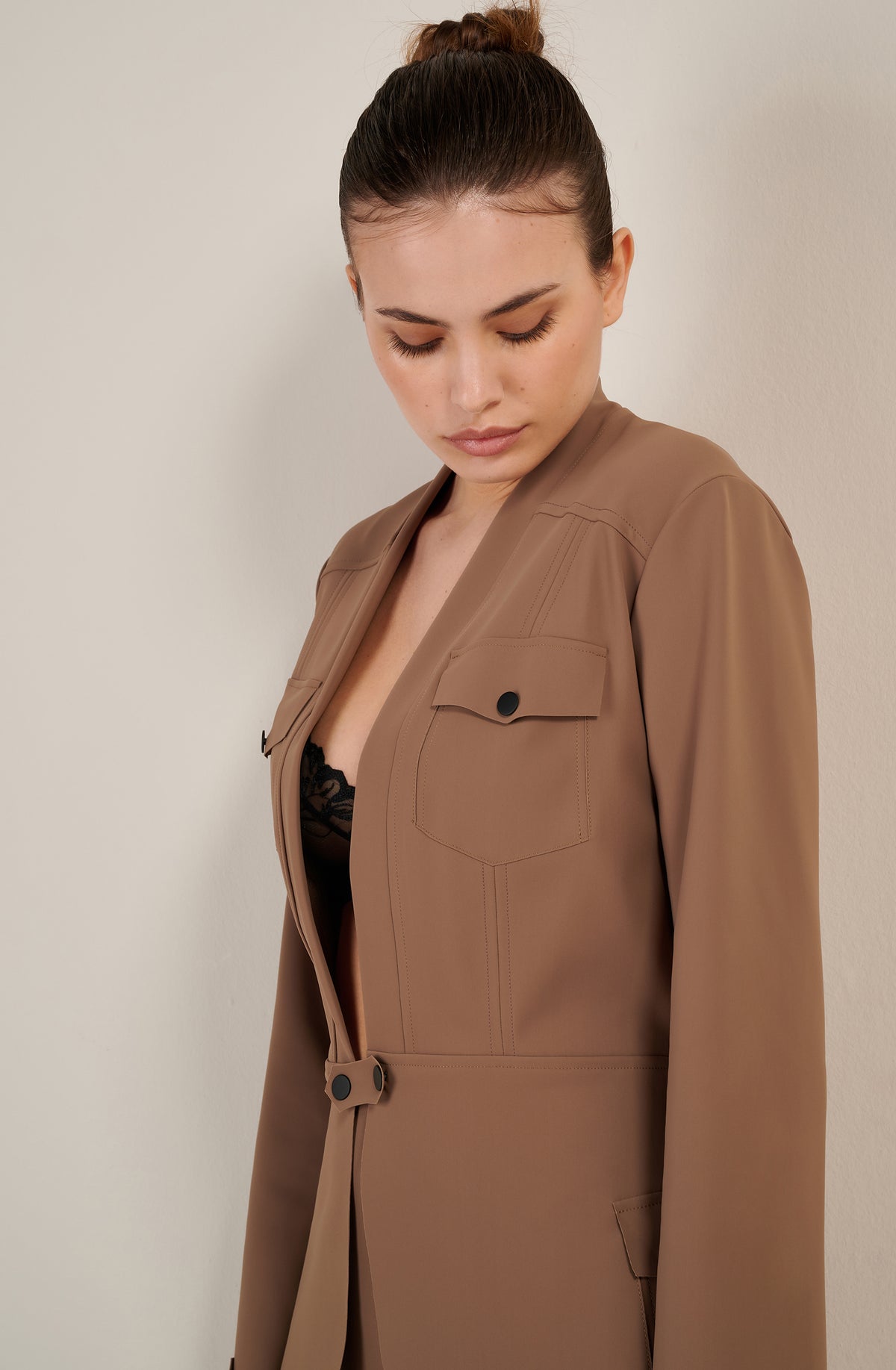 vinciane Veste saharienne taupe