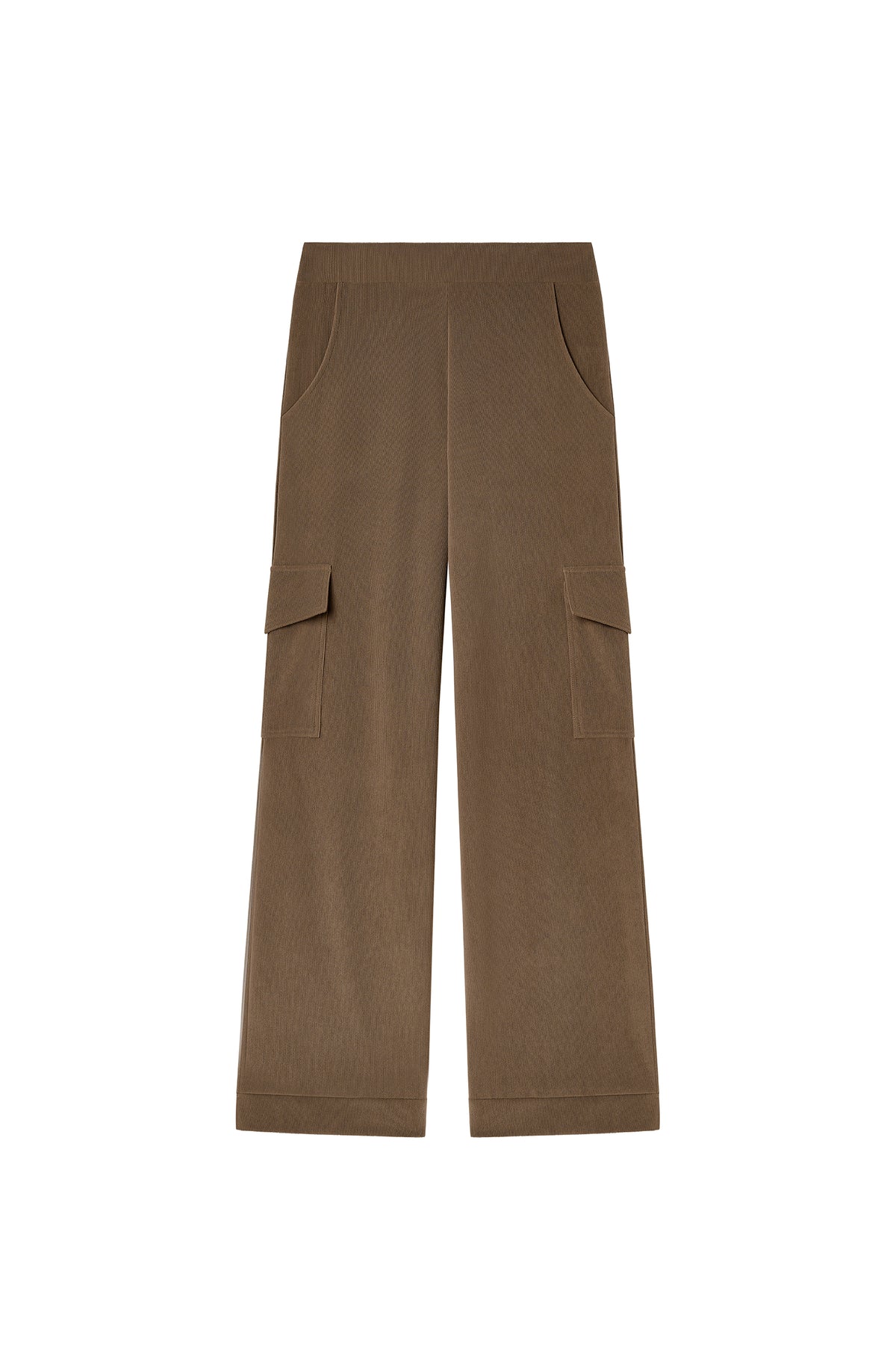 parana pantalon cargo taupe en velour cotele