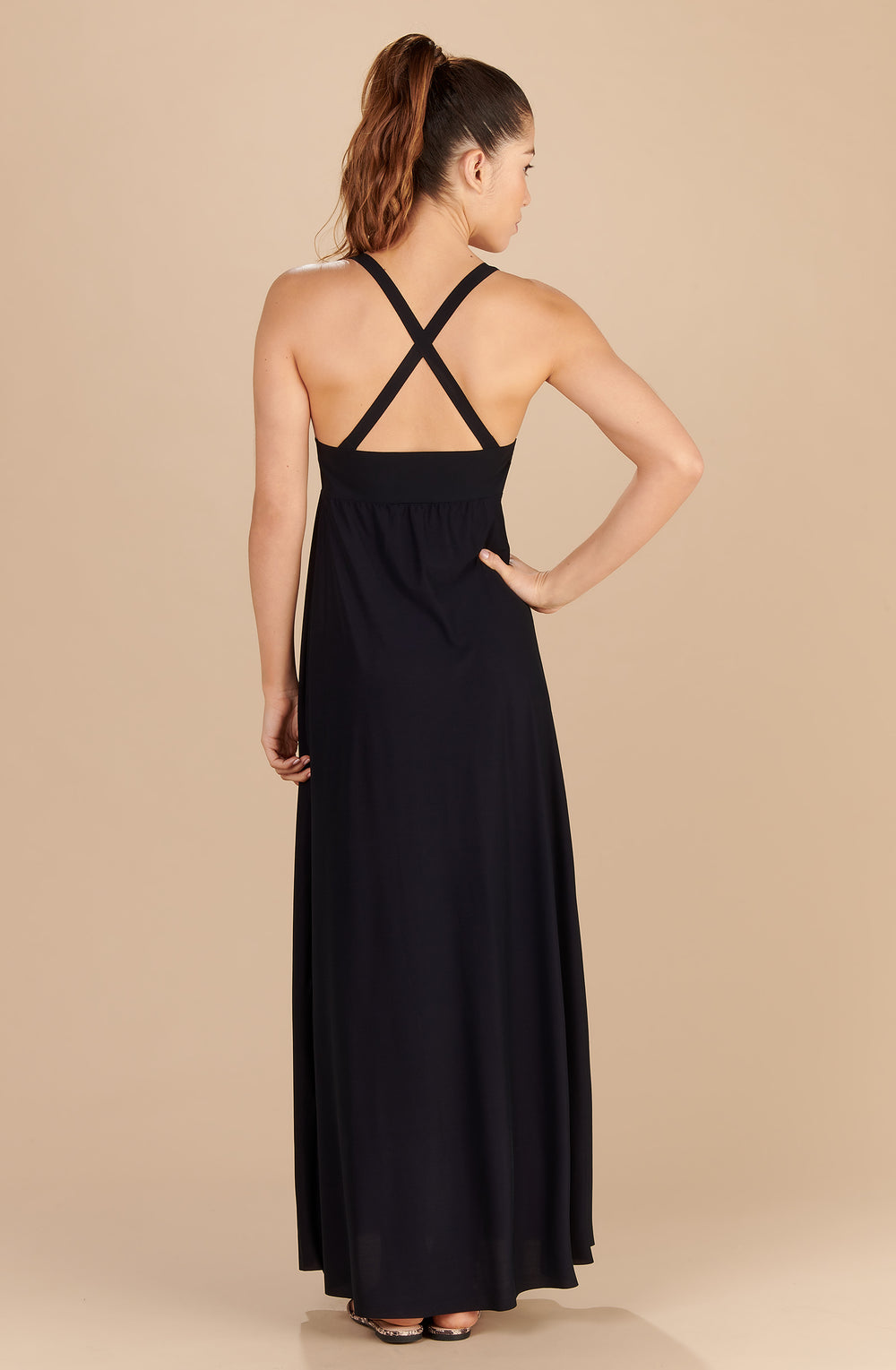 Pain Ripped Robe vick robe longue décolleté plongeant noir - Pain de Sucre